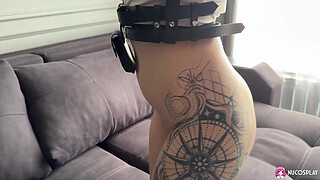 Tattooed slut with big tits Viki gets fucked hard by a big cock.