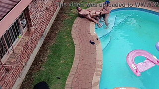 Flying around with my drone and the neighbours had an orgy in the swimming pool