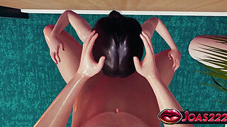 Sexy Japanese Secretary Takase Megumi Rule34 Animation - Handjob Service for Big Dick, Brutal Irrumatio Mouth Fuck Near the Wall, Sloppy Blowjob Ending with Cumshot