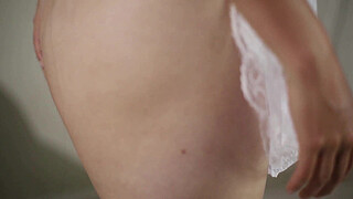 masturbating in Silk Satin nurse Lingerie