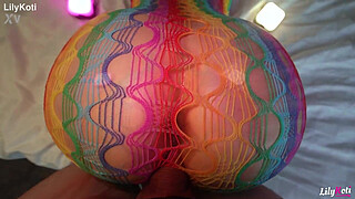 Homemade Sex Tape: Horny GF with Huge Tits in Fishnet Sucks & Fucks in Doggy with Loud Moans | LilyKoti