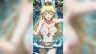 Princess Peach in a lake and waterfall (Ai animation)