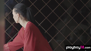 Big tits Latvian teen Simone drops off her robe and takes a romantic bath