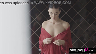 Big tits Latvian teen Simone drops off her robe and takes a romantic bath