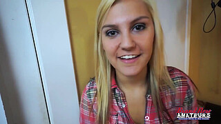 Bailey Busty Tattooed Blonde Gagging BJ Passionate Cum Swallow Finish!