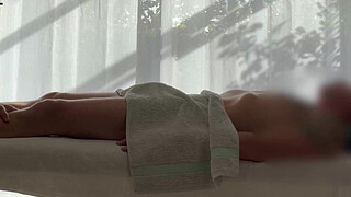 Asian massage with huge load of a caucasian guy