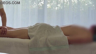 Asian massage with huge load of a caucasian guy