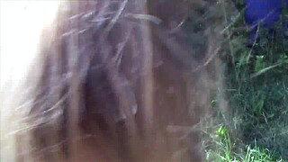 Amateur sex with beautiful girl in wood by the lake