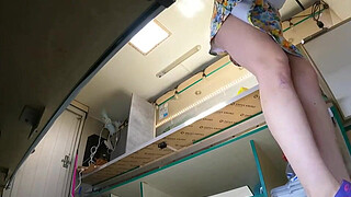 I told my sexy hostess to clear the food truck after work but this dumb bitch has no idea about the hidden camera - voyeur pov