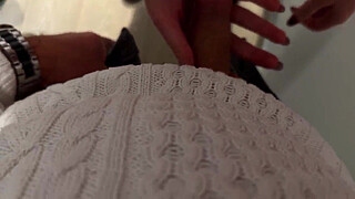 Risky Public Dressing Room Tease: Red Bra Try-On Leads to Sneaky Blowjob and Reward!