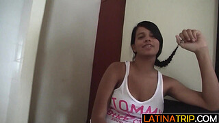 Hardcore workout with Hot Latina teen after big ass babe gave a blowjob