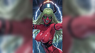 My cyberpunk demon doing sexy pose compilation (Ai animation)