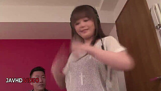 Young sultry Reika Kashiwakura Asian babe deals senior cock sweetly