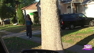 A fuckable blonde hottie with big fake boobies enjoys having group sex with two guys