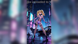 Princess peach cyberpunk version dance (Ai animation)