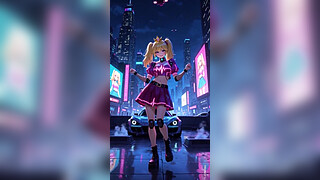 Princess peach cyberpunk version dance (Ai animation)