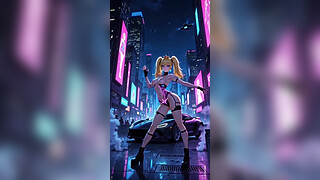 Princess peach cyberpunk version dance (Ai animation)