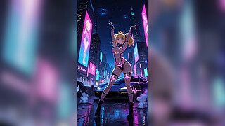 Princess peach cyberpunk version dance (Ai animation)