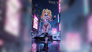 Princess peach cyberpunk version dance (Ai animation)