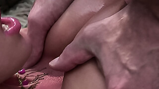 Blonde milf takes her big tits Outdoor and gets into doggy style on the stairs for penetration