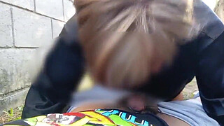 Big-assed granny fucked outdoors