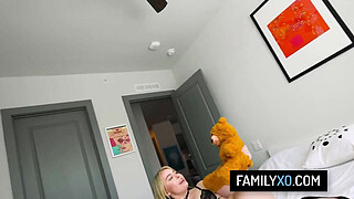 Blonde babe enjoys playing with stepdad's cock - Haley Spades