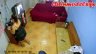 Backstage. Getting ready. Playing with a toy in her pussy. 1/2