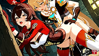 Genshin Impact Hentai - OC Amber x Aether Pic Collection - Asian Japanese Manga Anime Cartoon Game Porn Video Animation