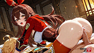 Genshin Impact Hentai - OC Amber x Aether Pic Collection - Asian Japanese Manga Anime Cartoon Game Porn Video Animation