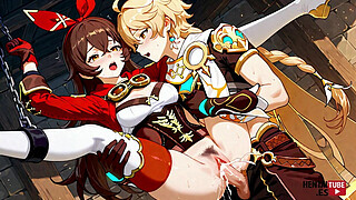 Genshin Impact Hentai - OC Amber x Aether Pic Collection - Asian Japanese Manga Anime Cartoon Game Porn Video Animation