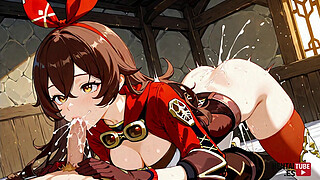 Genshin Impact Hentai - OC Amber x Aether Pic Collection - Asian Japanese Manga Anime Cartoon Game Porn Video Animation