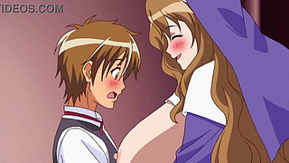Hentai teen fucks big breasted nun