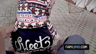 Pervy stepdad fucks his blonde stepdaughter after the Christmas party - Khloe Kapri