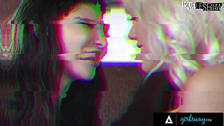 GIRLSWAY - Cuckold Watches August Skye Lesbian Affair With Connie Perignon - FRENCH SUBTITLES