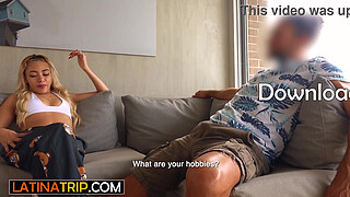 Hot big ass Latina sucks huge white dick and enjoyed hardcore pussy fucking