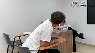 Catches Her Student Seducing Her - Forbidden Classroom Hookup