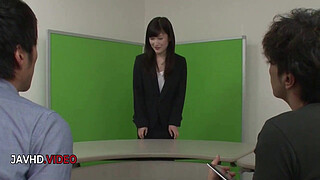 Wild Asian beauty Saki Kobashi seduces the office with fervent Japanese blowjobs