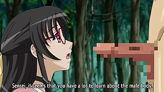 Hentai teen turns sex lesson into a threesome