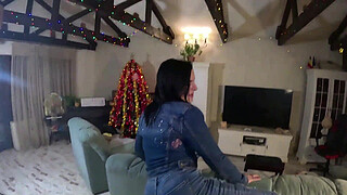 Hardcore Tease & Double Cum on My Ripped Jeans and Open Denim Jacket