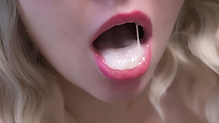 Close-up blowjob ASMR with big cumshot