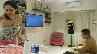 I went to say hello, but she provoked me and I couldn't stop grabbing her ass.