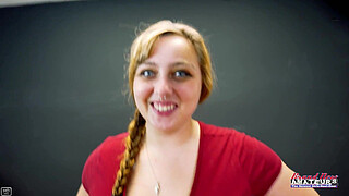 Voluptuous Blonde Tattoo Gwen Goddess Messy Throat to Deep Slam Passion!