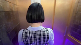 [Elevator sex] "It's cold, why don't we hug each other?" Office building on a holiday. A man and a woman meet for the first time and have sex, creampie.