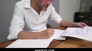 Blonde Beauty Georgia Koneva Gets an Intense Office Encounter