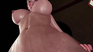 Marie with Big Ass in Latex 3D Animation - Kissing and Pussy Masturbation with Moans, Pussy Licking in Toilet Until Wet, Intense Dildo Stimulation Leading to Squirt Rule34 Hentai