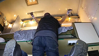 My sexy hostess did a very good job by cleaning my food truck so as a reward I licked, fingered and fucked her juicy pussy