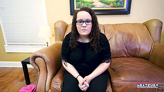 Brunette Harper B's Audition Throat Wet Rim Swallow!