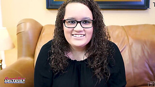 Brunette Harper B's Audition Throat Wet Rim Swallow!