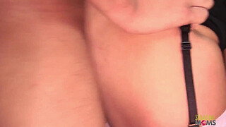 Before leaving the bar the blonde milfs use their fake boobs to start a nasty foursome