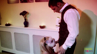 Cosplay blonde gets her milf shaved pussy hammered by his big cock in doggy style and cowgirl